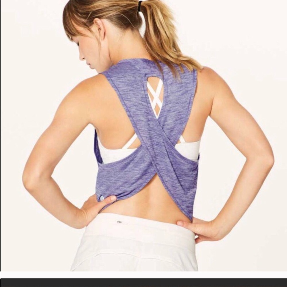 Cross back high neck tank lululemon sz 4